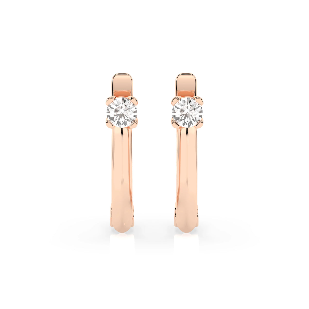 Cercei din Aur cu Diamante, Forma Rotund Briliant, 0,20 CT