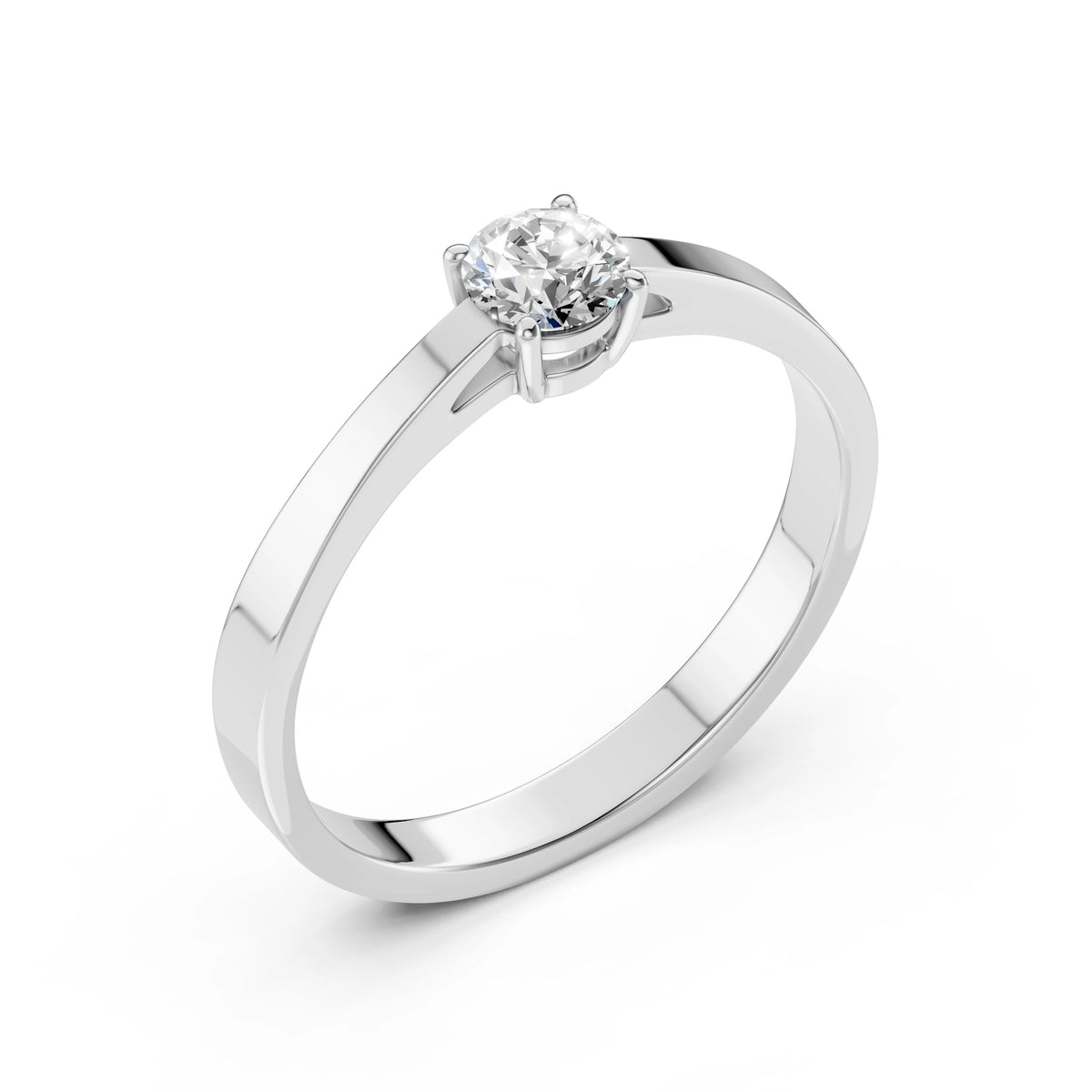 Inel de Logodnă Solitaire din Aur, Diamant Rotund Briliant 0,45 CT