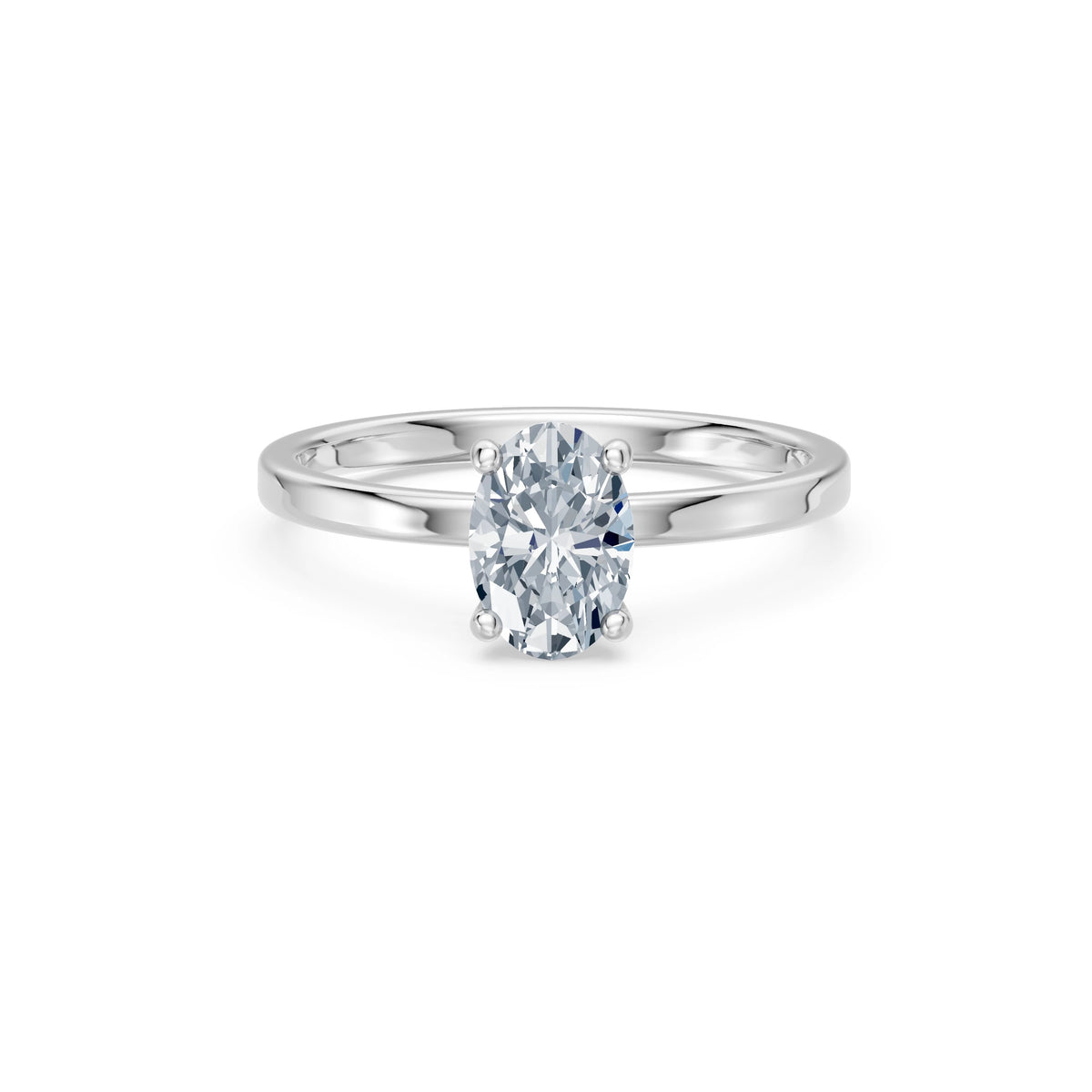 Inel de Logodnă Solitaire din Aur, Diamant Oval 1,00 CT