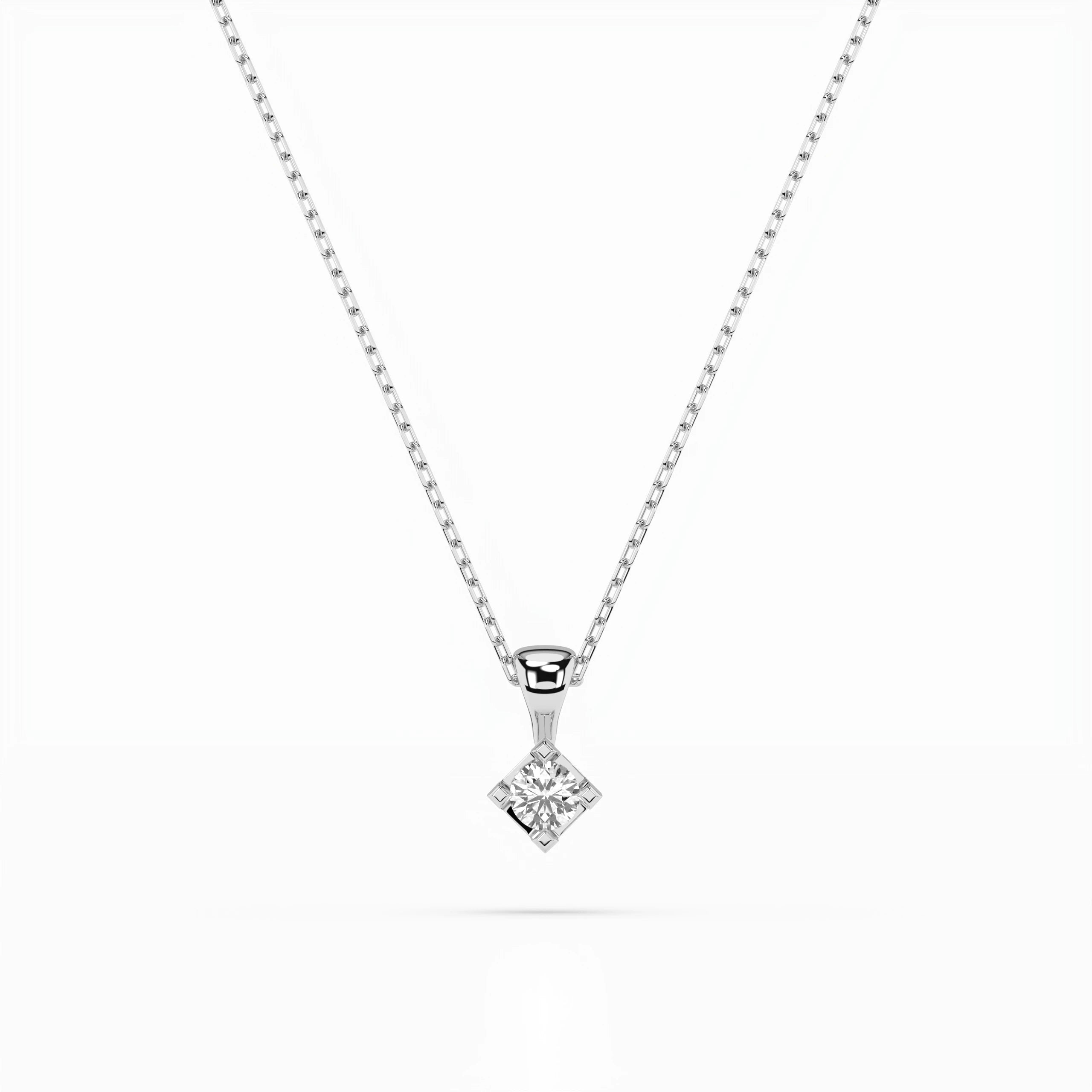 Colier din Aur cu Diamant Rotund Briliant 0.08 CT