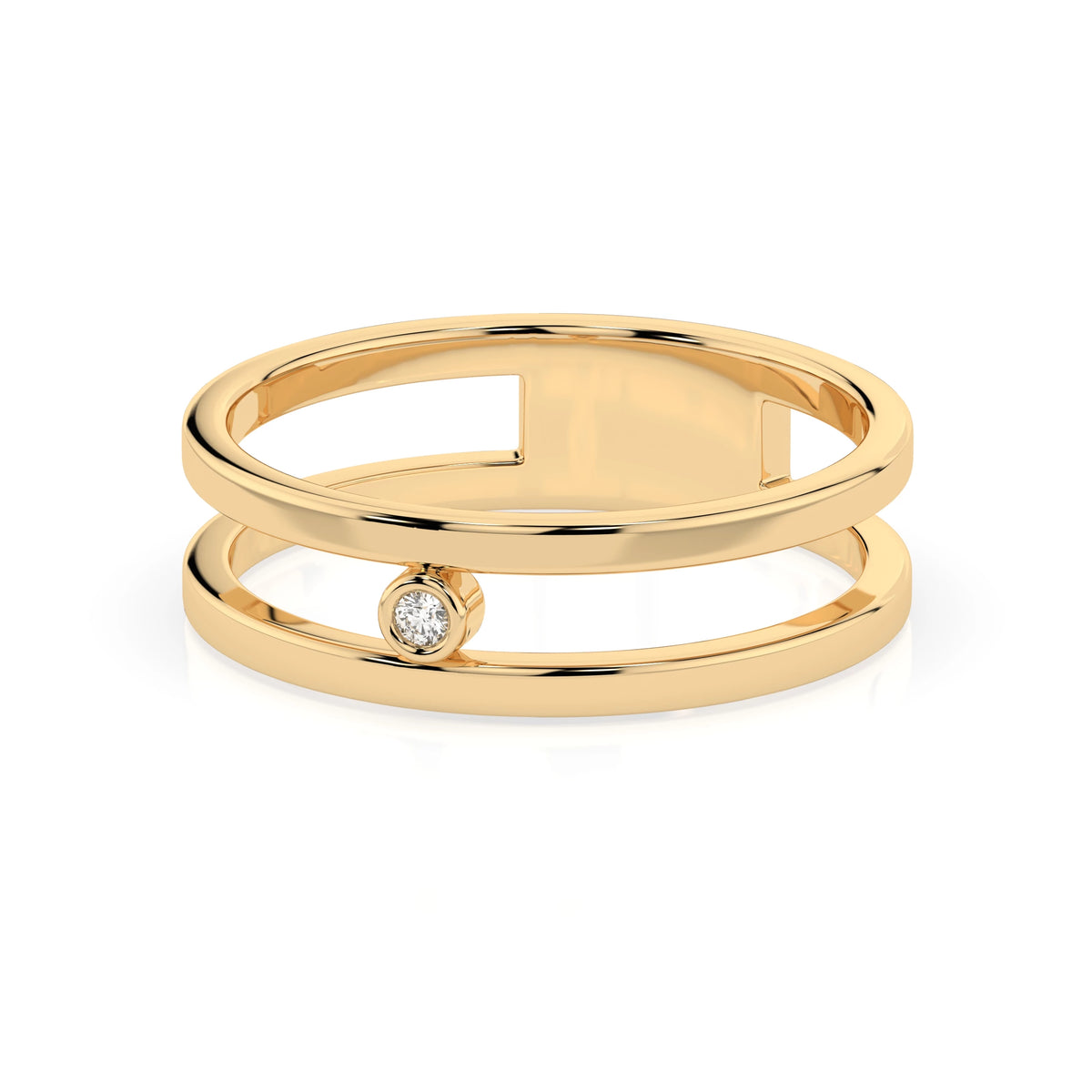 Inel din Aur cu Diamant, Forma Rotund Briliant, 0,02 CT