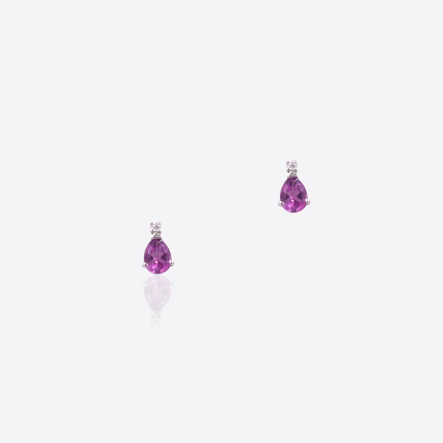Droplet earrings with Pink Topaz and Diamonds