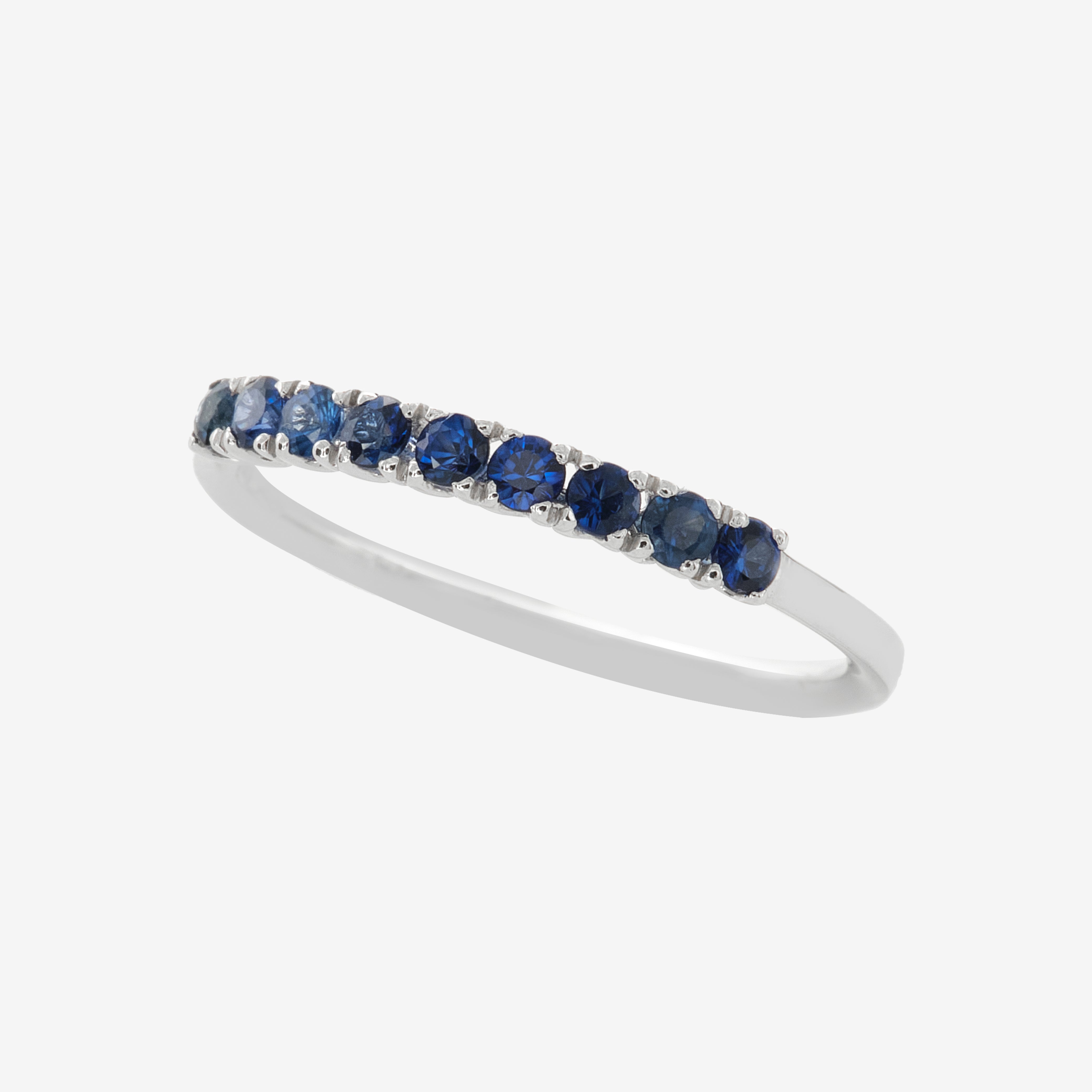 Semi-eternity ring with sapphires