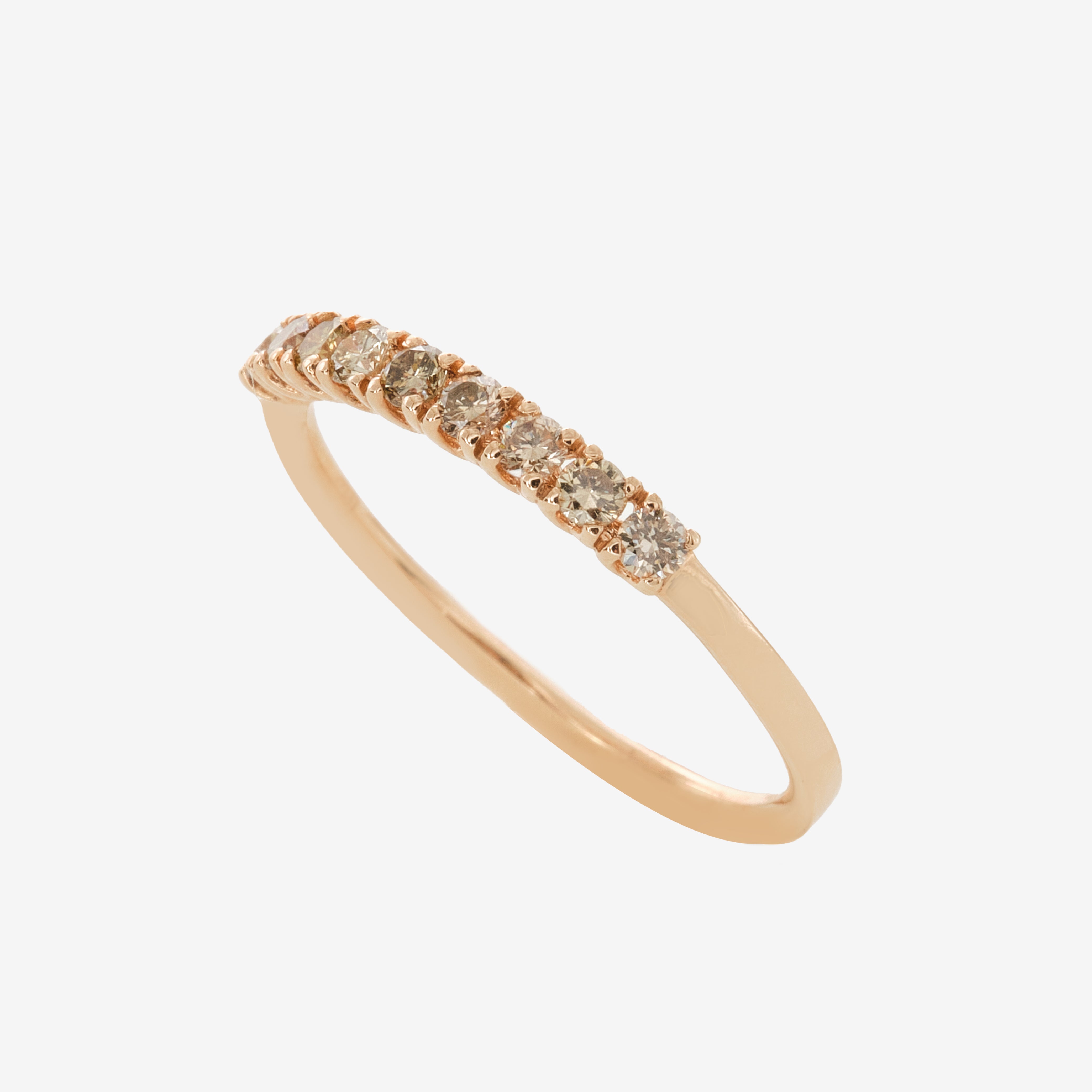 Semi-eternity ring with brown diamonds