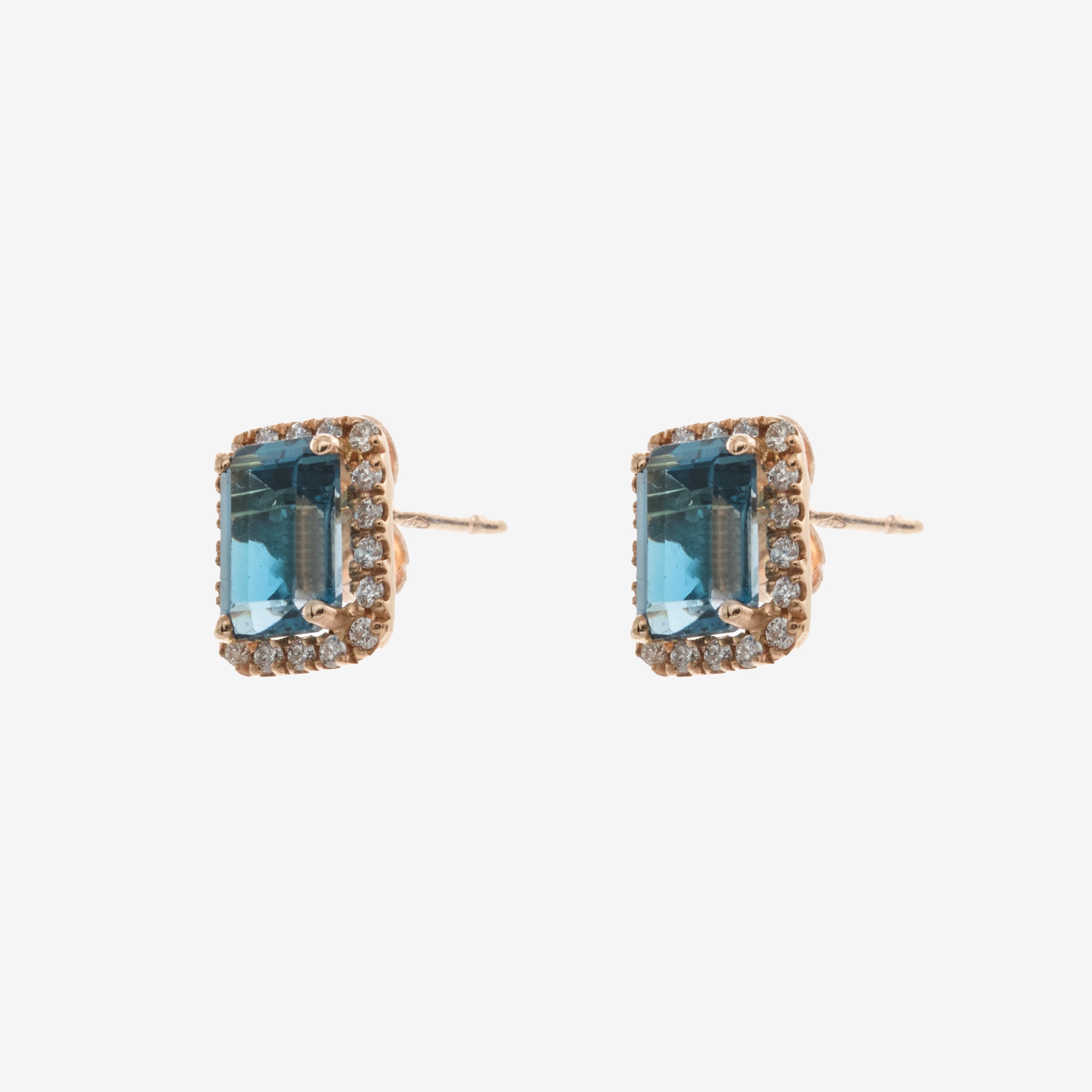 Esha earrings with London topaz and diamonds