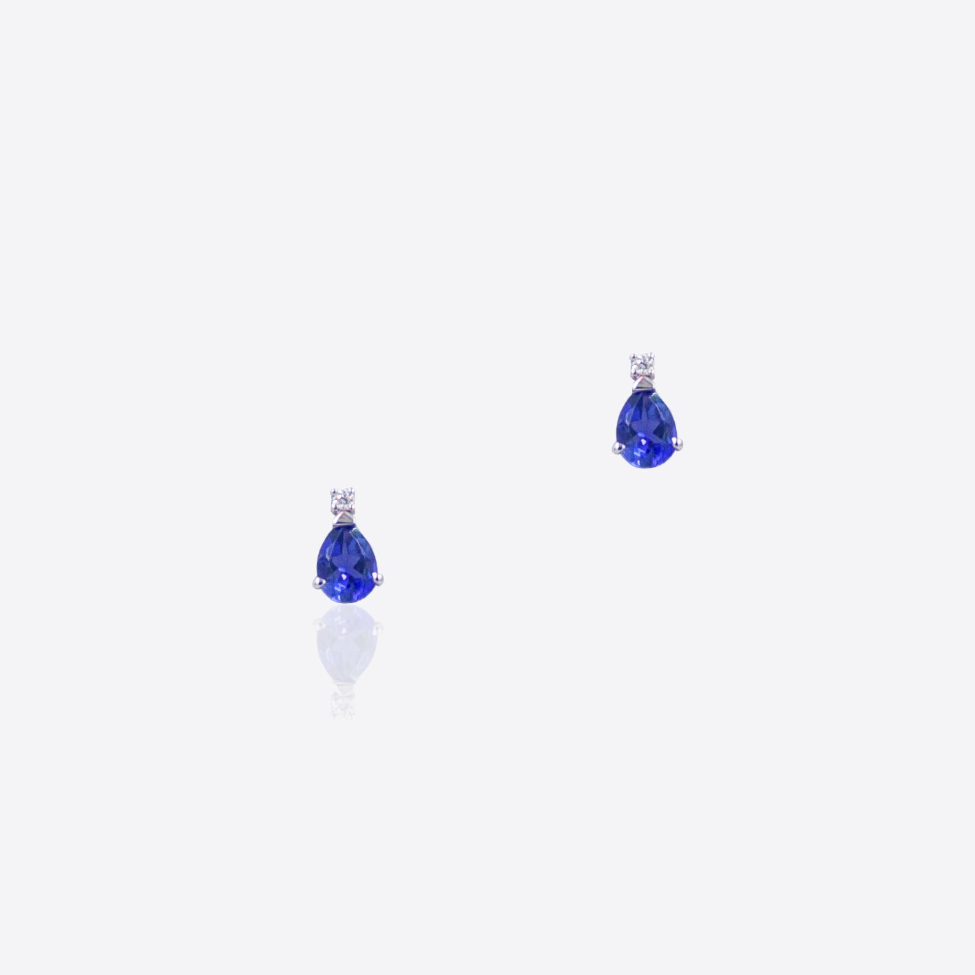 Droplet earrings with Tanzanites and Diamonds