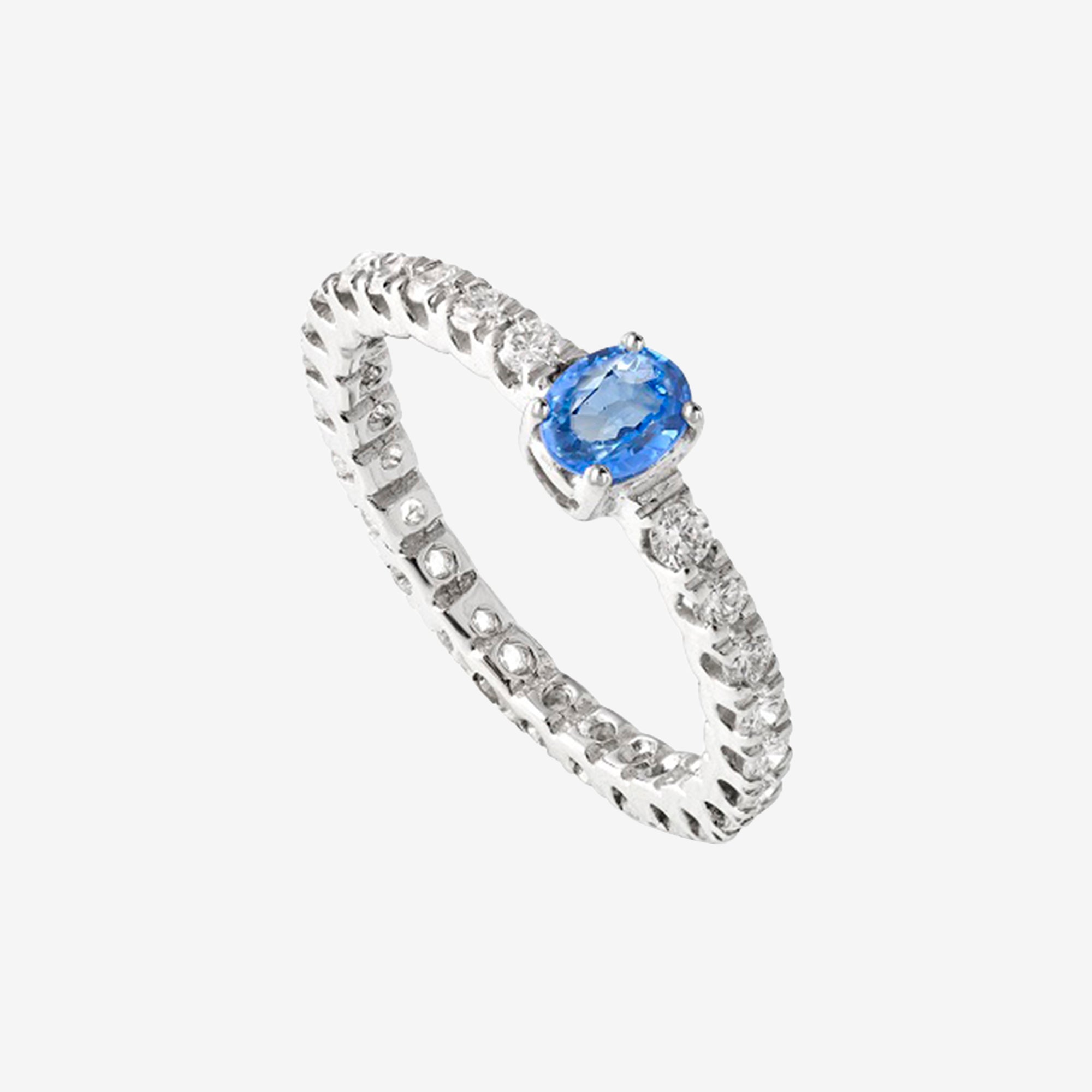 Eternity Ring with Central Sapphire