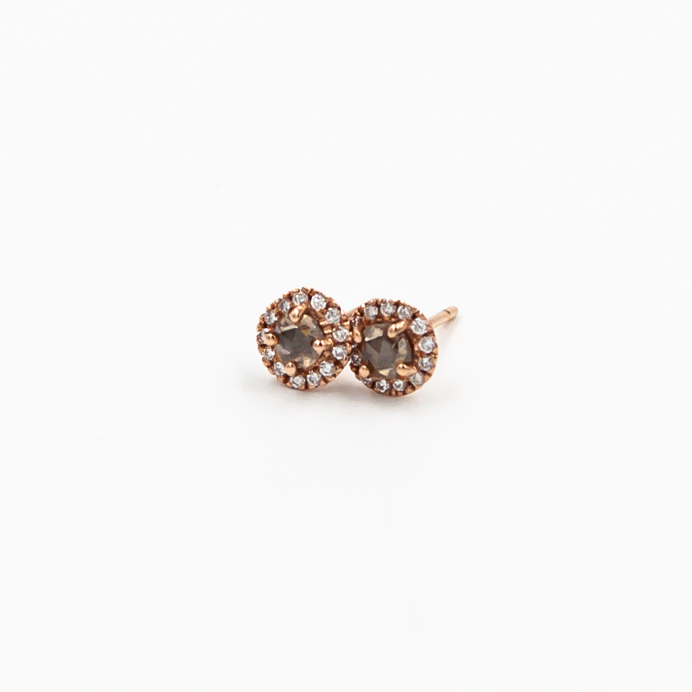 Brown Dome Diamond Earrings