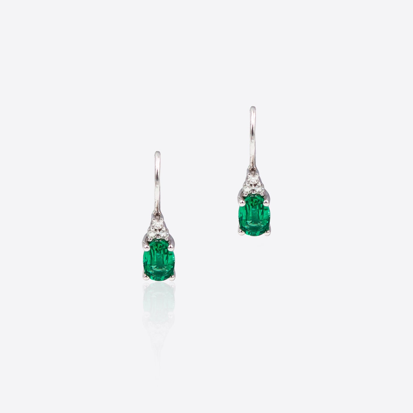 Droplets earrings with Diamonds and Emeralds