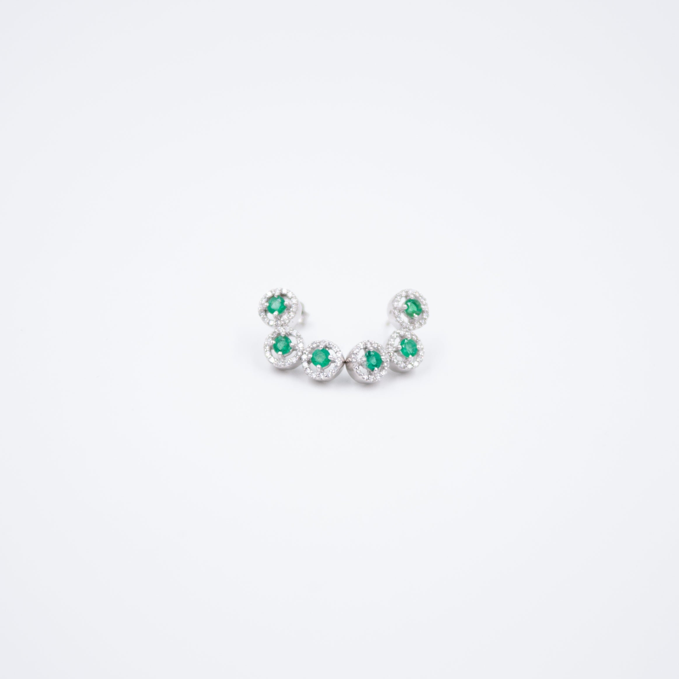 Trio earrings with Emeralds and Diamonds