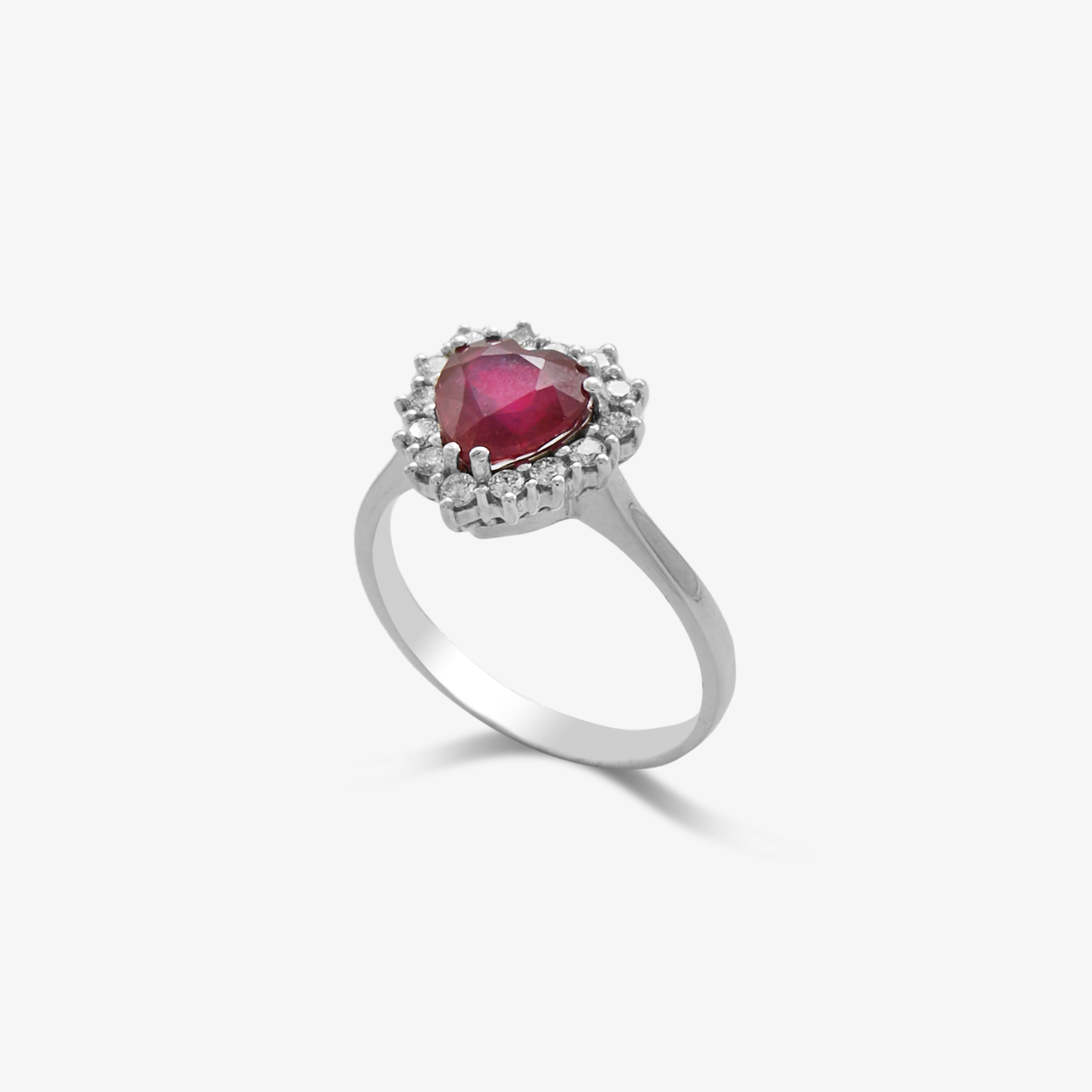 HEART RING WITH RUBY AND DIAMONDS