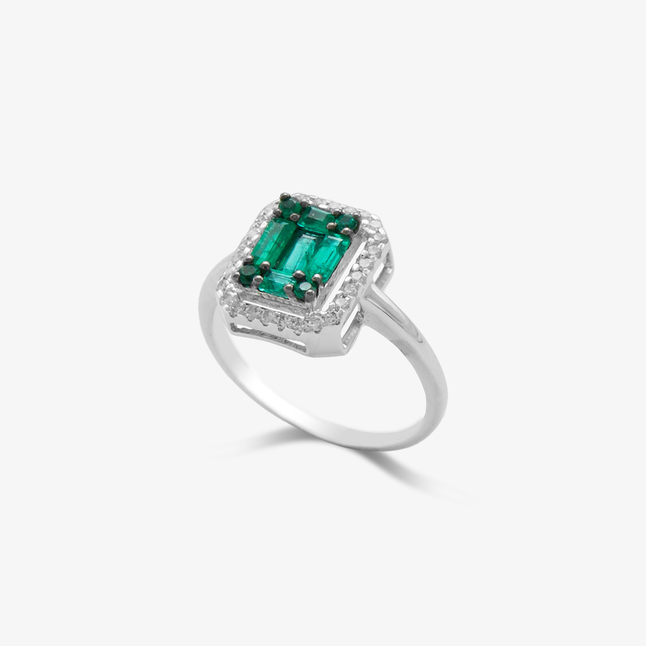 MORNA RING WITH EMERALDS AND DIAMONDS
