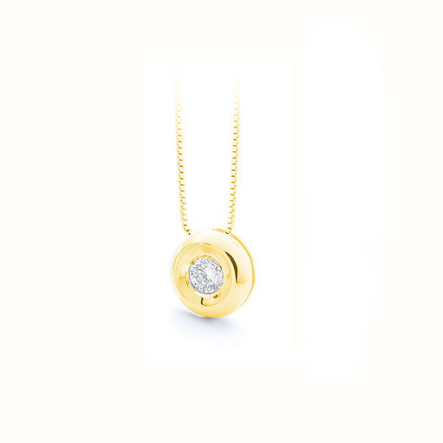Round Gold Spotlight Diamond Necklace