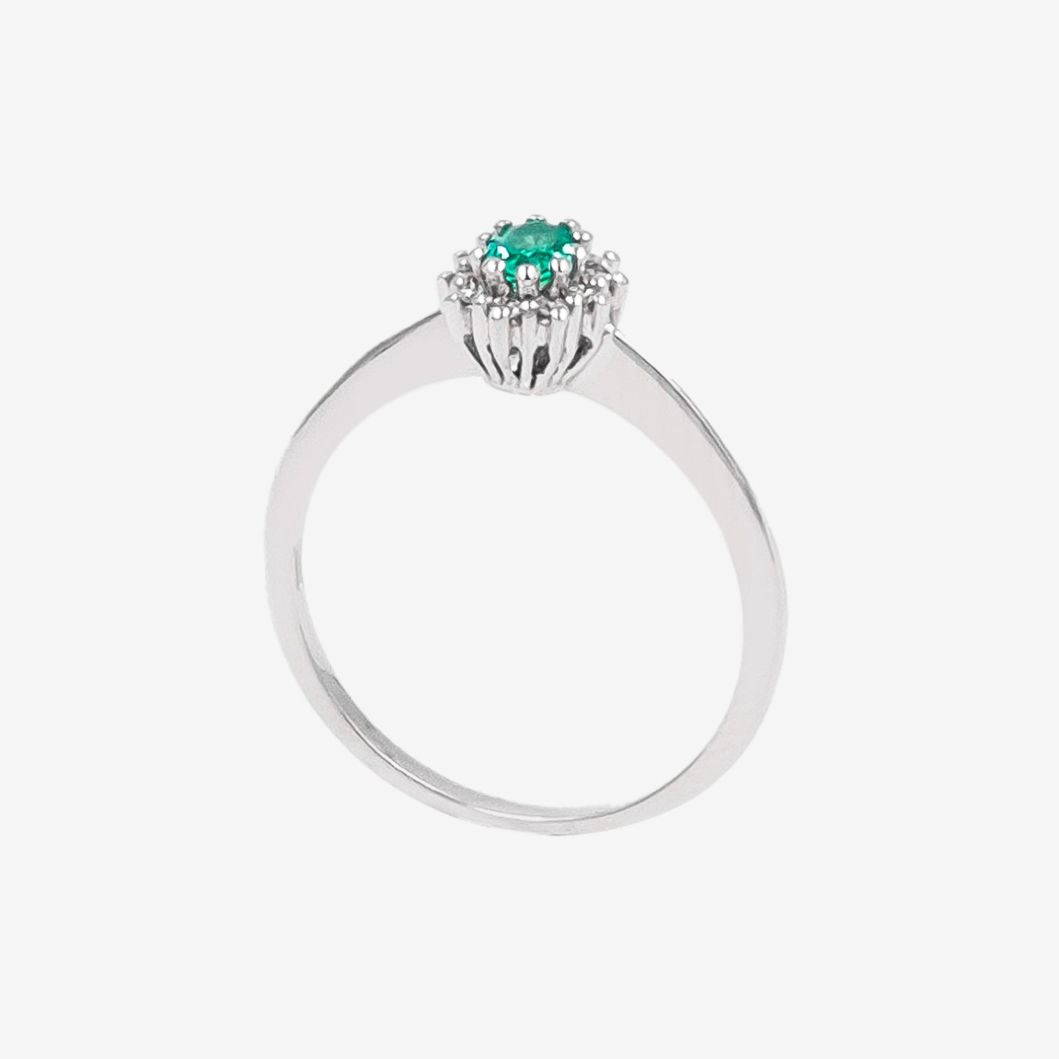Emerald Sparkle Ring with Diamonds
