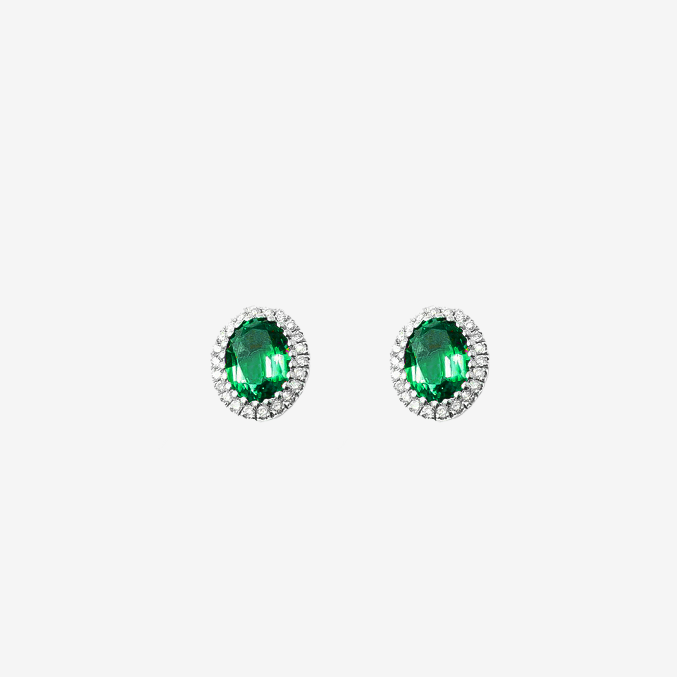 Earrings with Emeralds and Diamonds