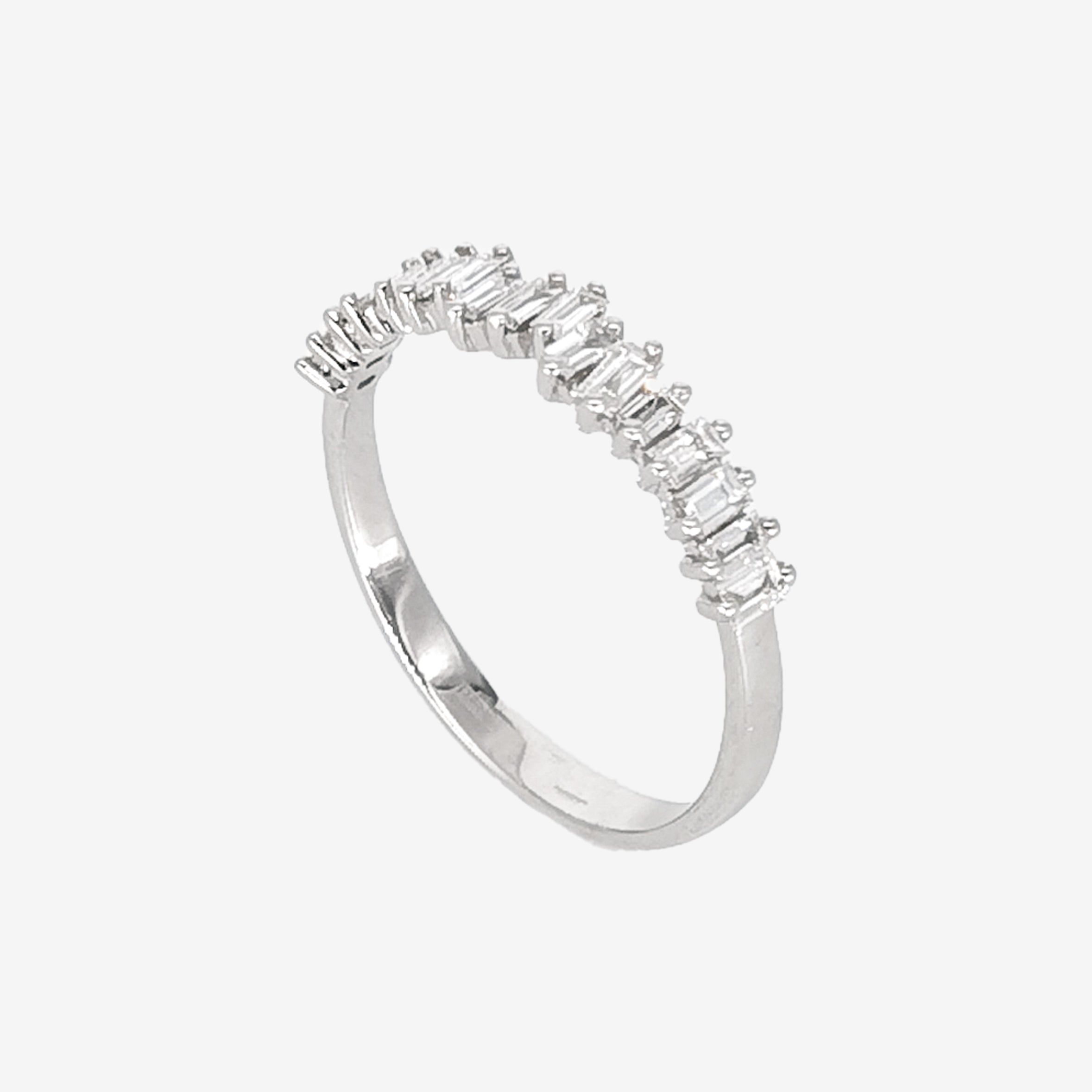 Baguette Semi-Eternity Ring with Diamonds